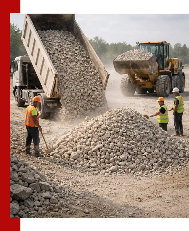 Доставка известнякового щебня фр. 40-70 в Сасове