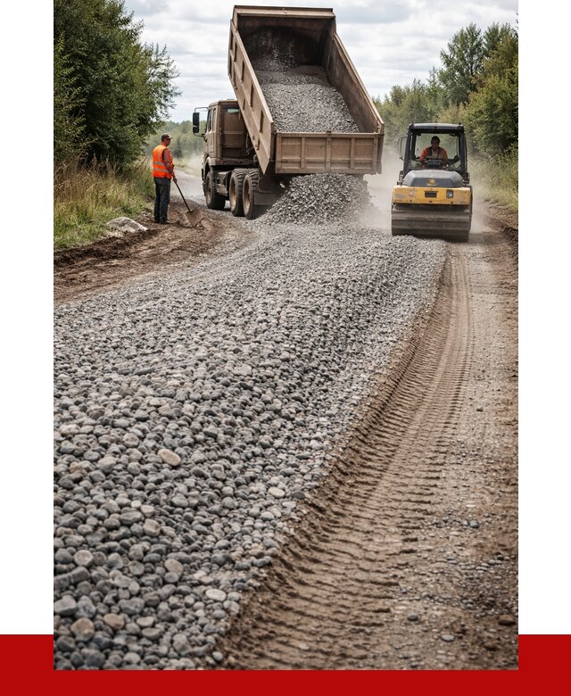 Щебень для отсыпки дороги в Сасове от 2728 р. ПРОНЕРУДСсв