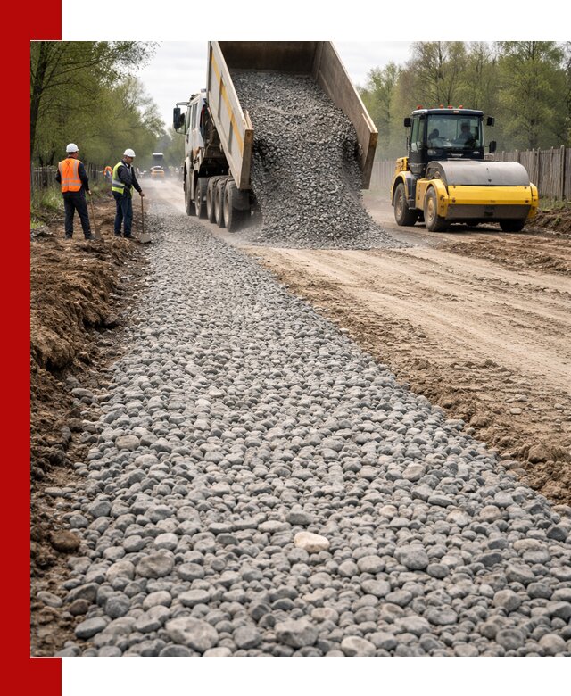 Доставка щебня для отсыпки дорог в Сасове высокого качества