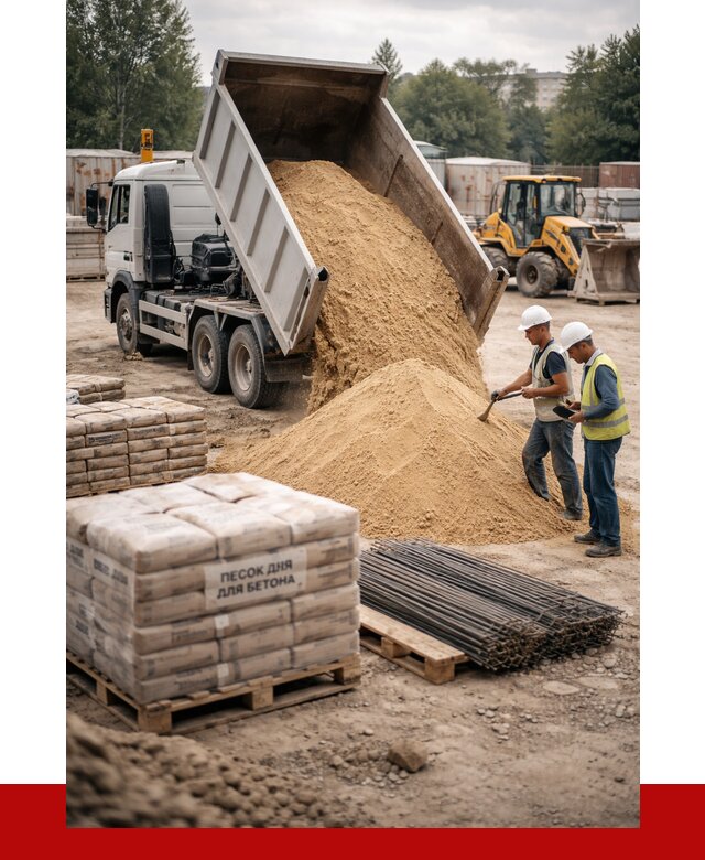 Песок для бетона в Сасове от 2526 р. с доставкой, ПРОНЕРУДСсв