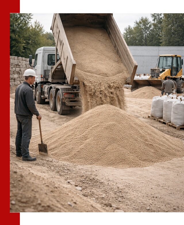 Кварцевый песок фракция 0–3 мм с доставкой в Сасове