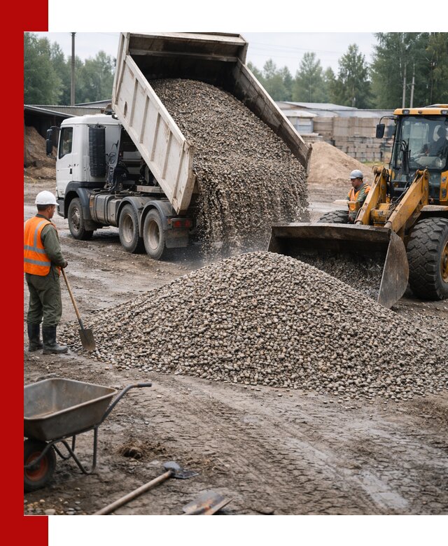 Мытый гравий с доставкой в Сасове от карьера до участка