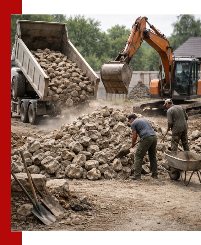 Доставка и разгрузка бутового камня в Сасове