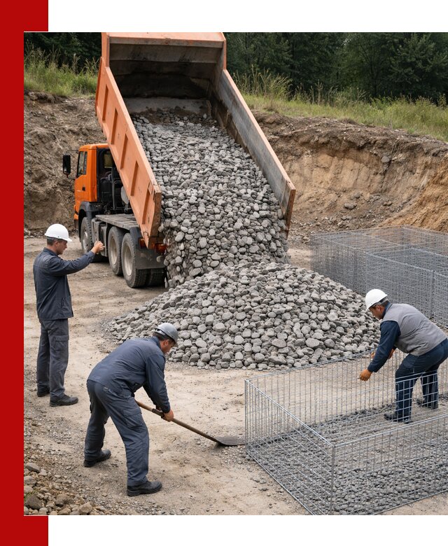Камень для габионов с доставкой в Сасове быстро и надёжно