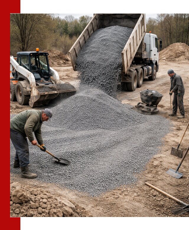 Отсев для подсыпки в Сасове — доставка и подсыпка на участок