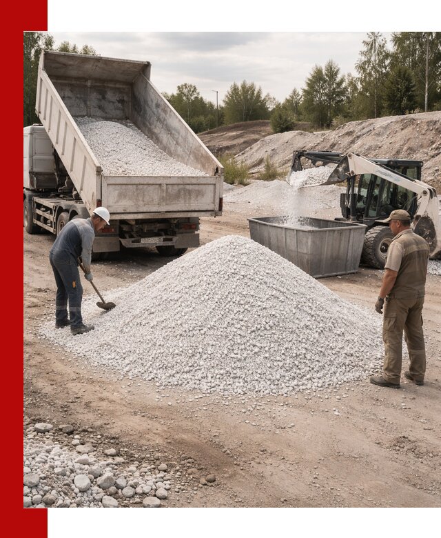 Доставка и продажа белой мраморной крошки в Сасове