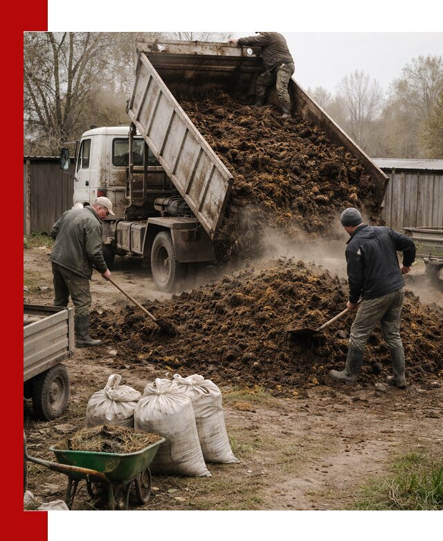 Доставка коровьего навоза самосвалом в Сасове