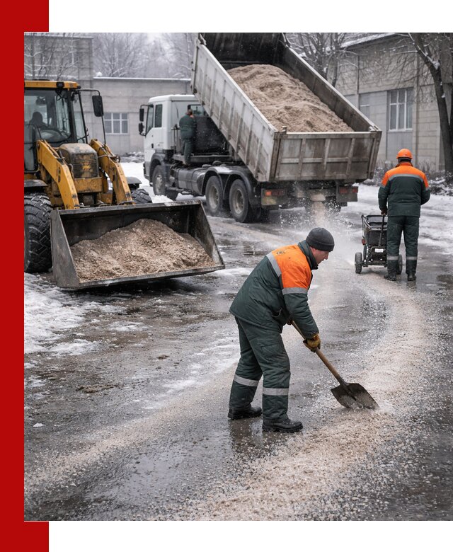 Реагент против гололеда с доставкой и нанесением в Сасове