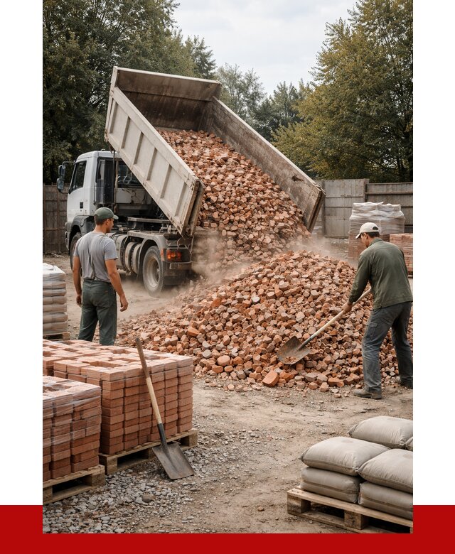 Бой кирпича в Сасове с доставкой от 4244 руб/куб | ПРОНЕРУДСсв