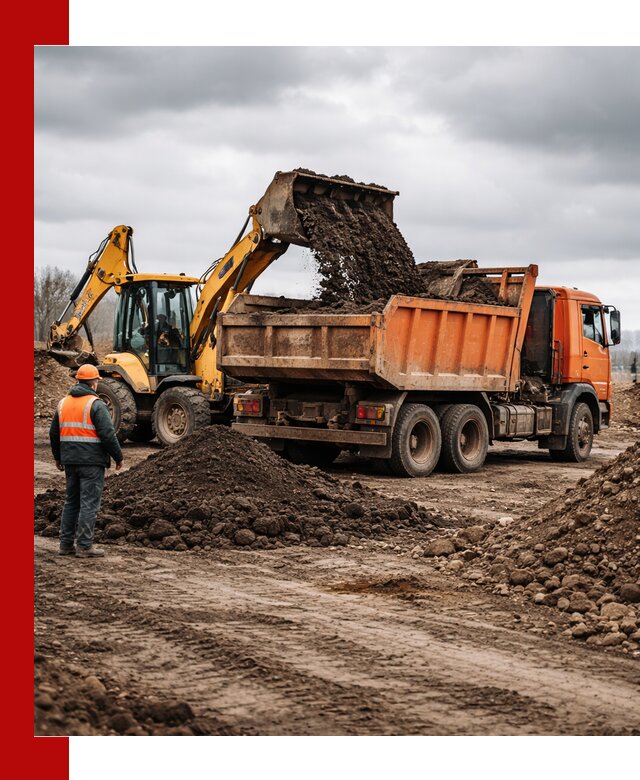 Вывоз грунта и строительного мусора в Сасове грузовыми самосвалами